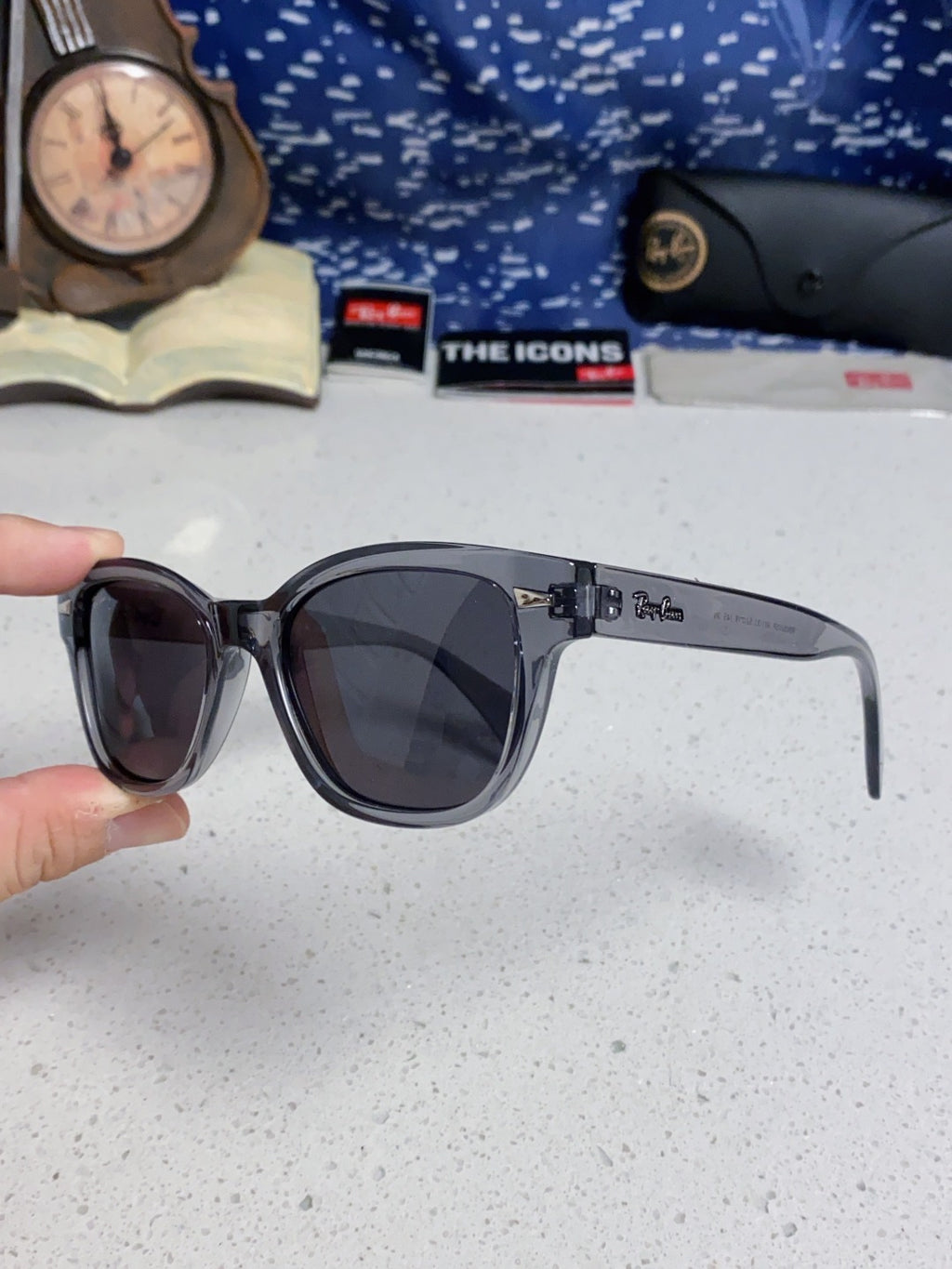 Ray-Ban RB0880 Square Black Lens Sunglasses for Men & Women - 383153 - detail image 6