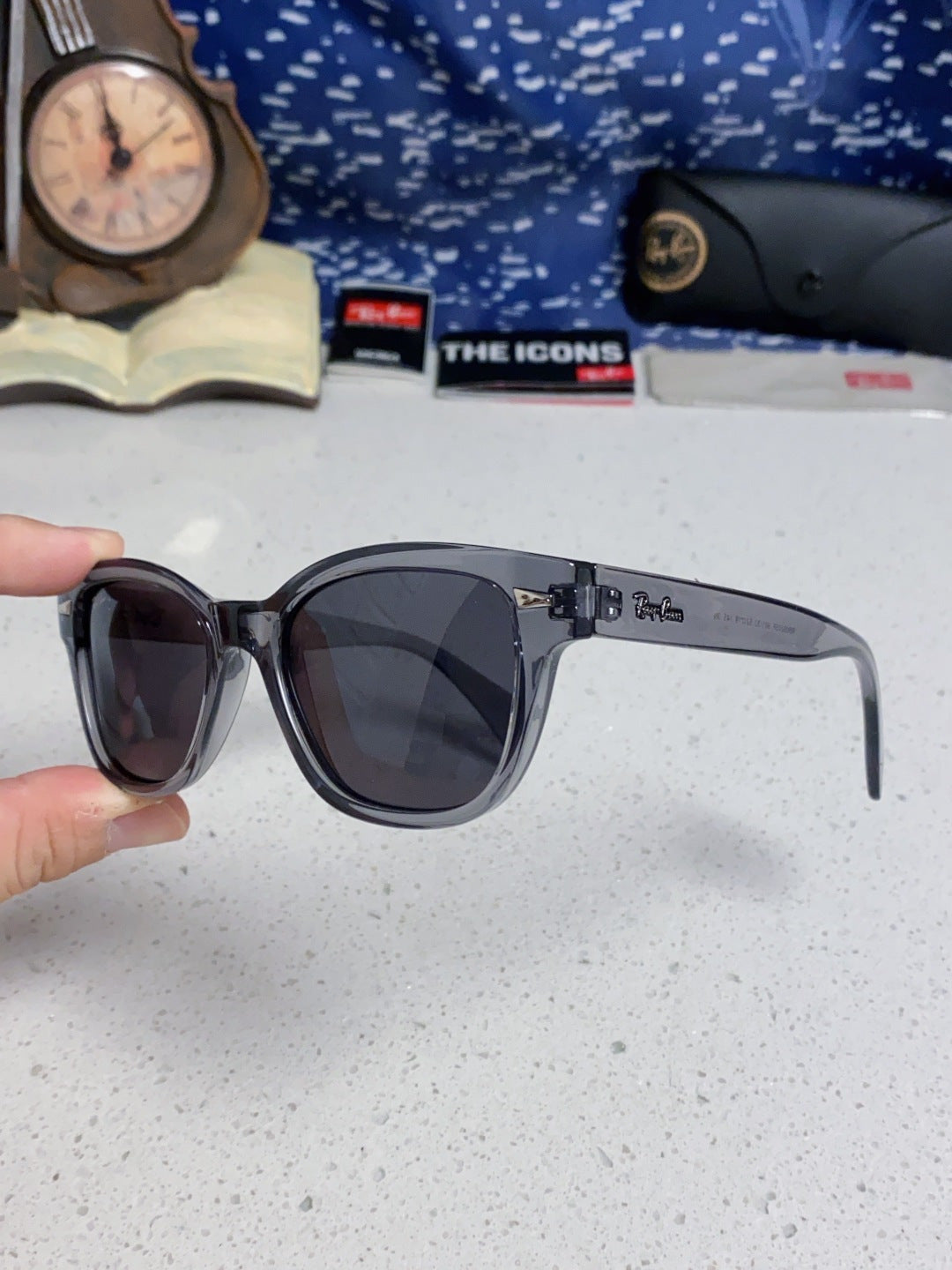 Ray-Ban RB0880 Square Black Lens Sunglasses for Men & Women - 383153 - detail image 6