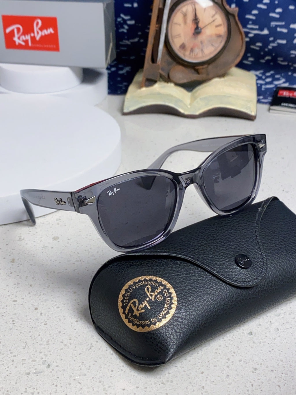 Ray-Ban RB0880 Square Black Lens Sunglasses for Men & Women - 383153 - detail image 10