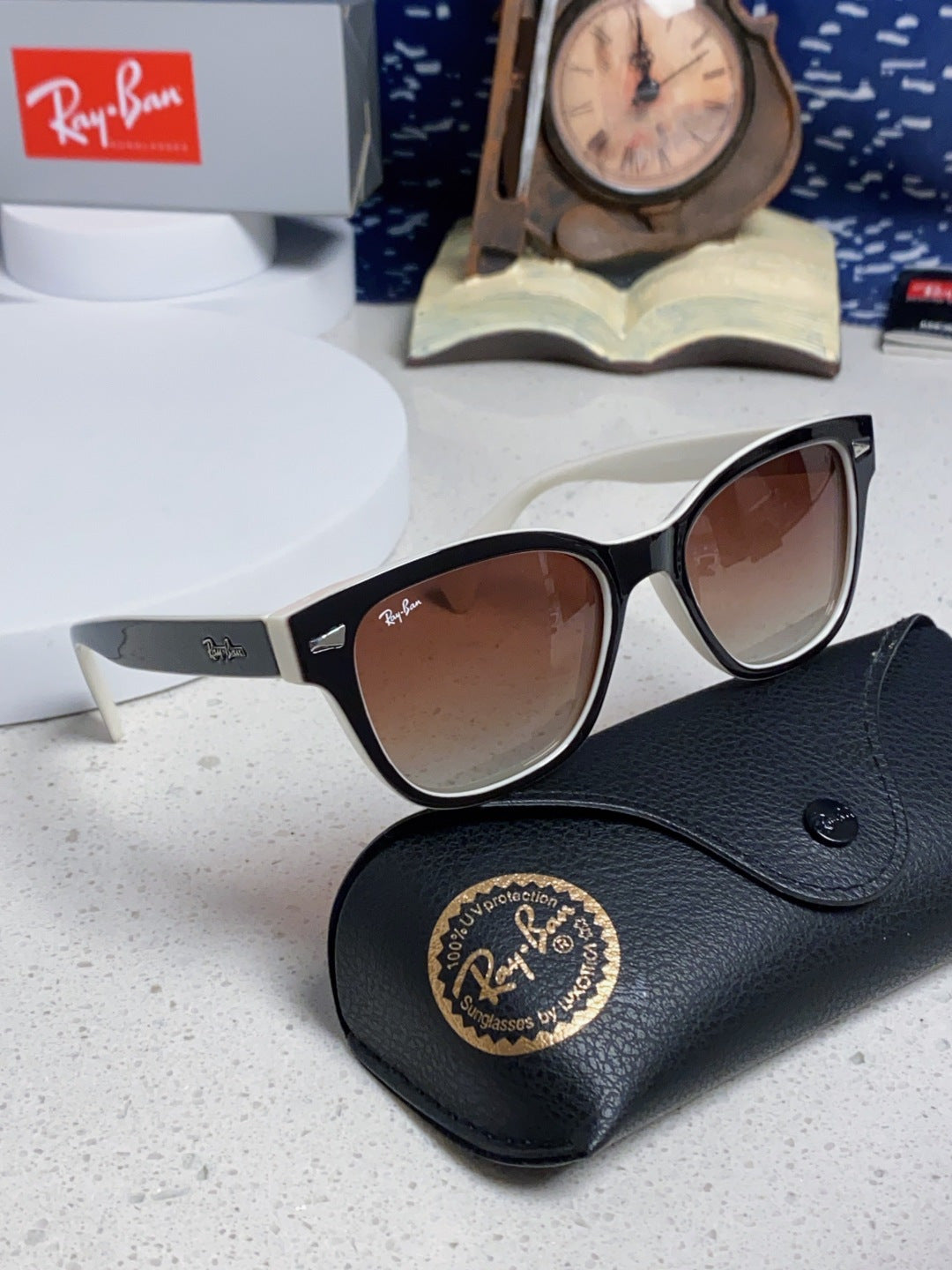 Ray-Ban RB0880 Square Silver Lens Sunglasses for Men & Women - detail image 10