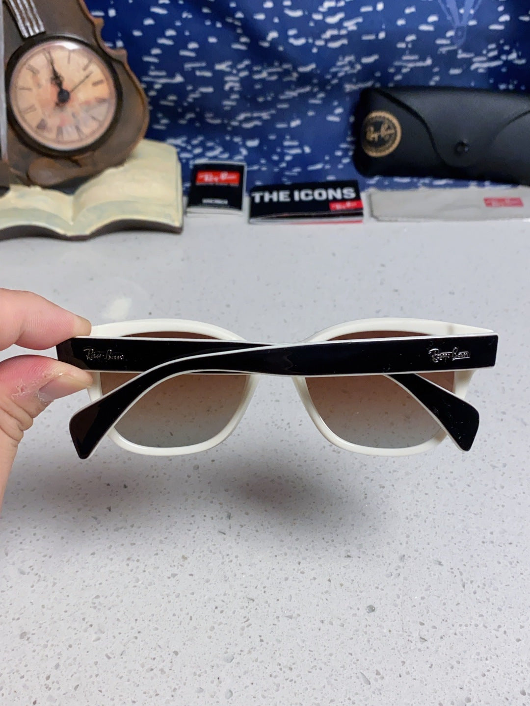Ray-Ban RB0880 Square Silver Lens Sunglasses for Men & Women - detail image 5