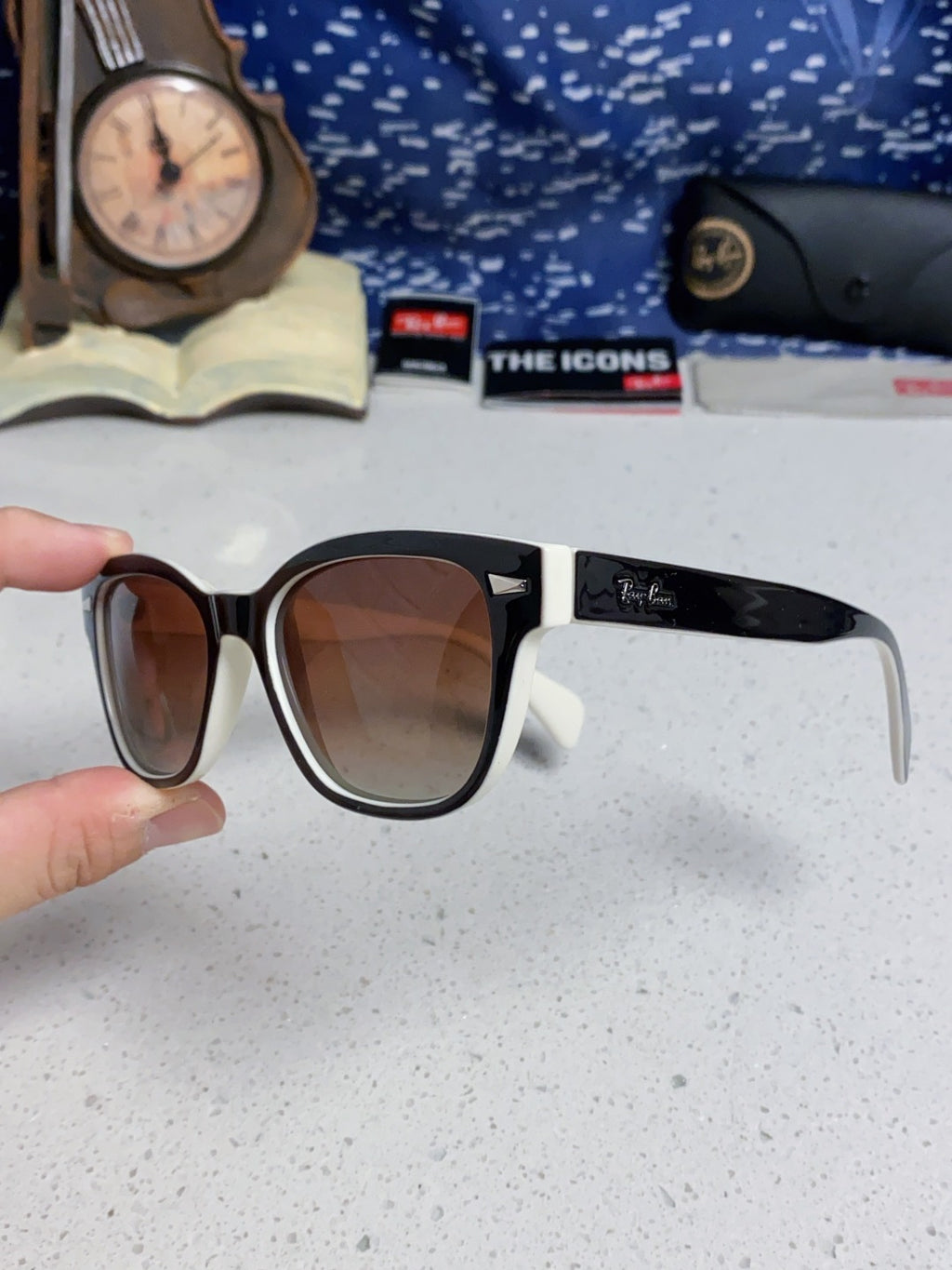 Ray-Ban RB0880 Square Silver Lens Sunglasses for Men & Women - detail image 6
