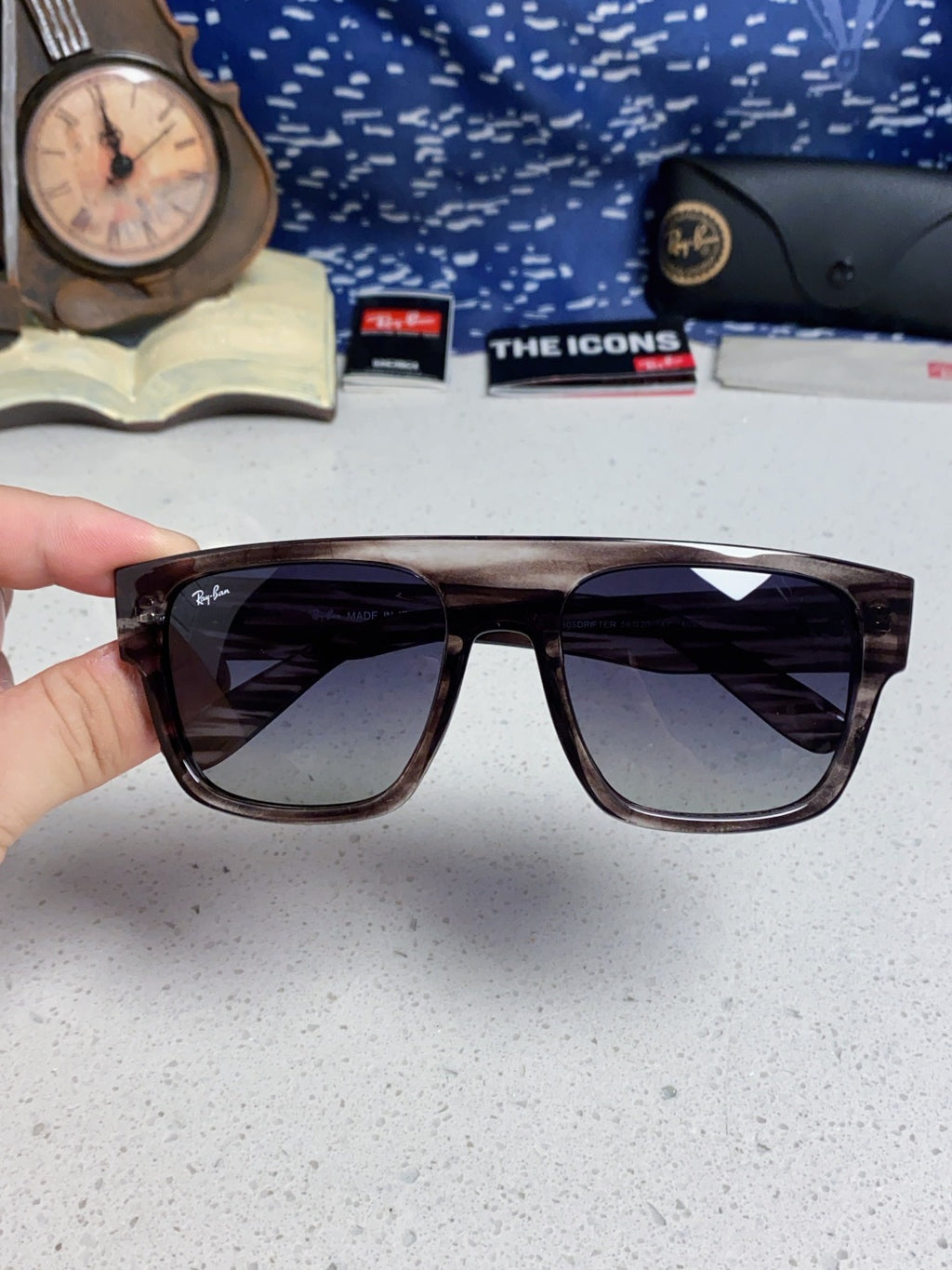 Ray-Ban RB0360 Square Gray Lens Sunglasses for Men & Women - detail image 4