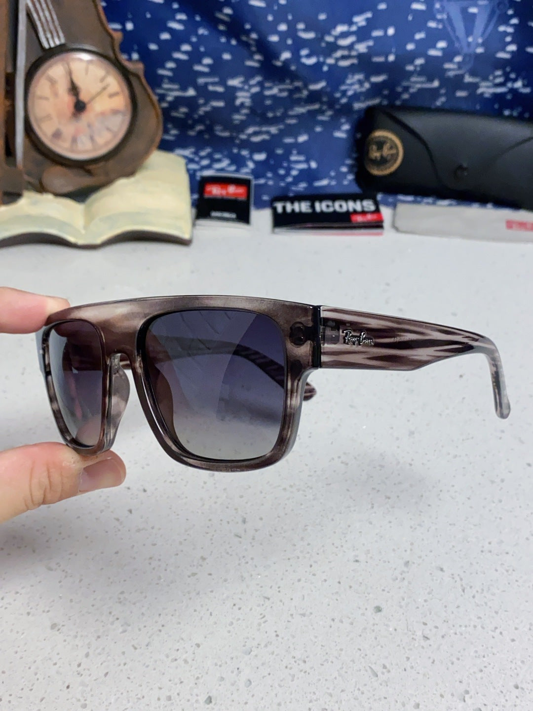 Ray-Ban RB0360 Square Gray Lens Sunglasses for Men & Women - detail image 6