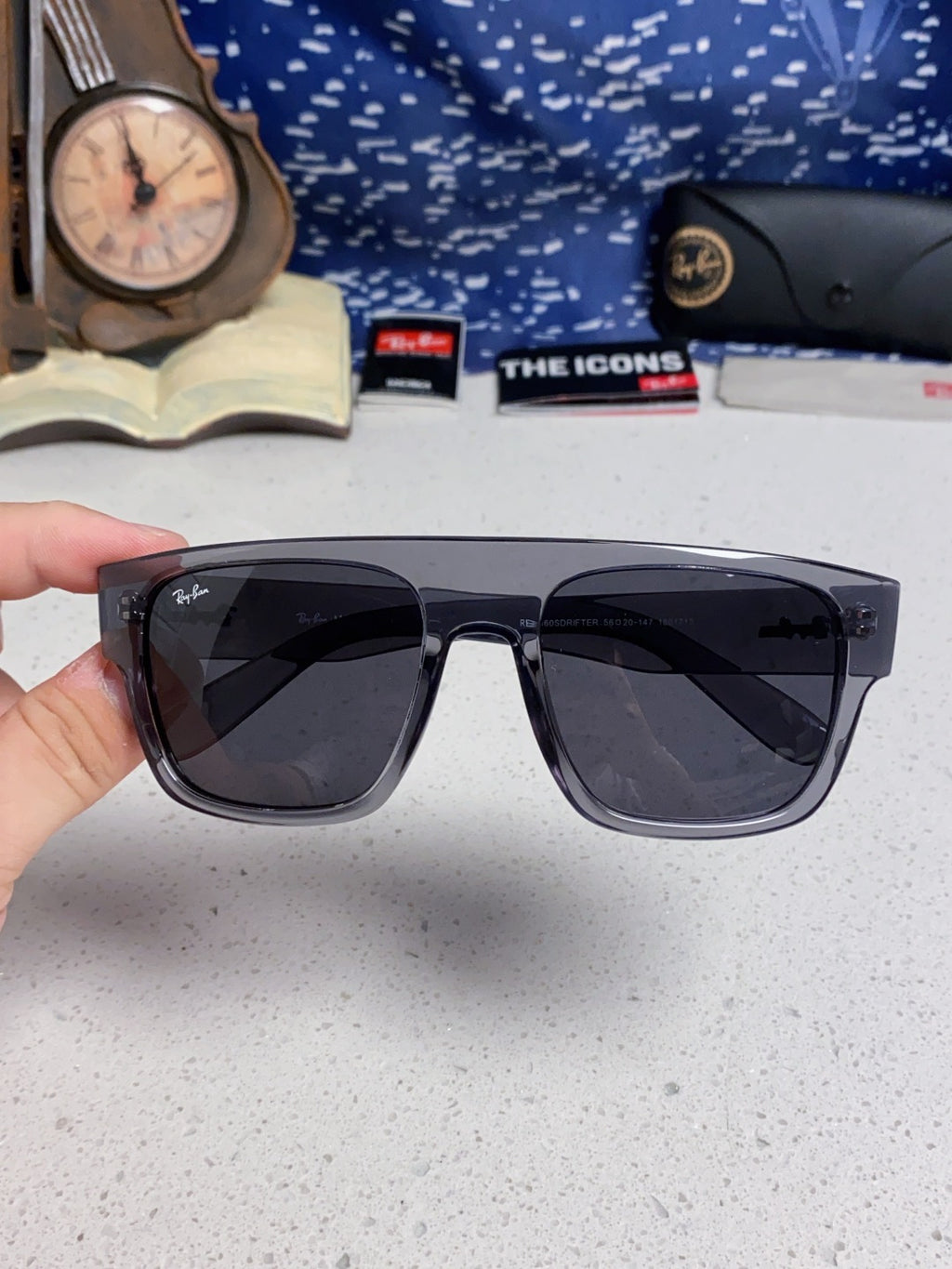 Ray-Ban RB0360 Square Black Lens Sunglasses for Men & Women - 383150 - detail image 4