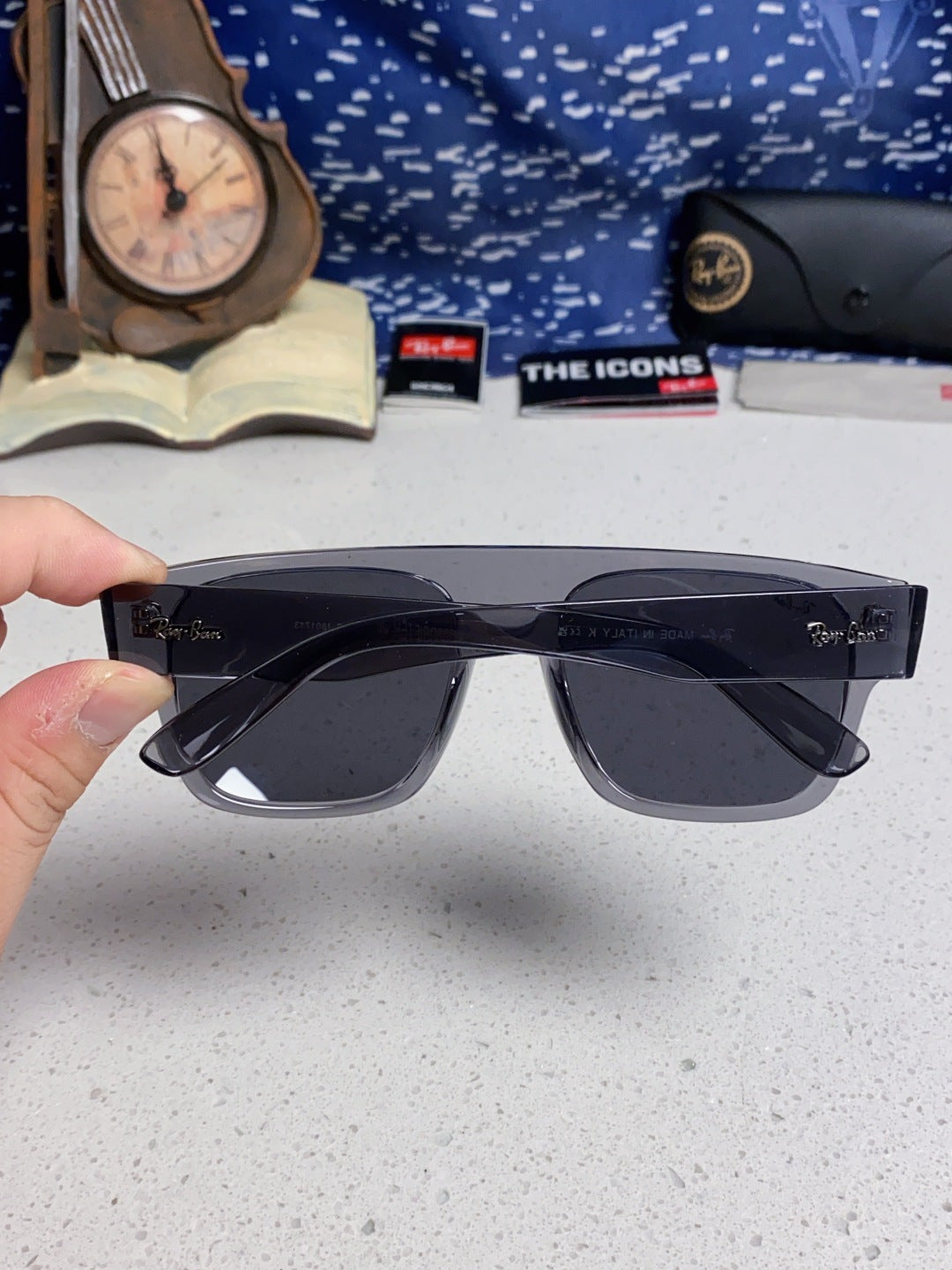 Ray-Ban RB0360 Square Black Lens Sunglasses for Men & Women - 383150 - detail image 5