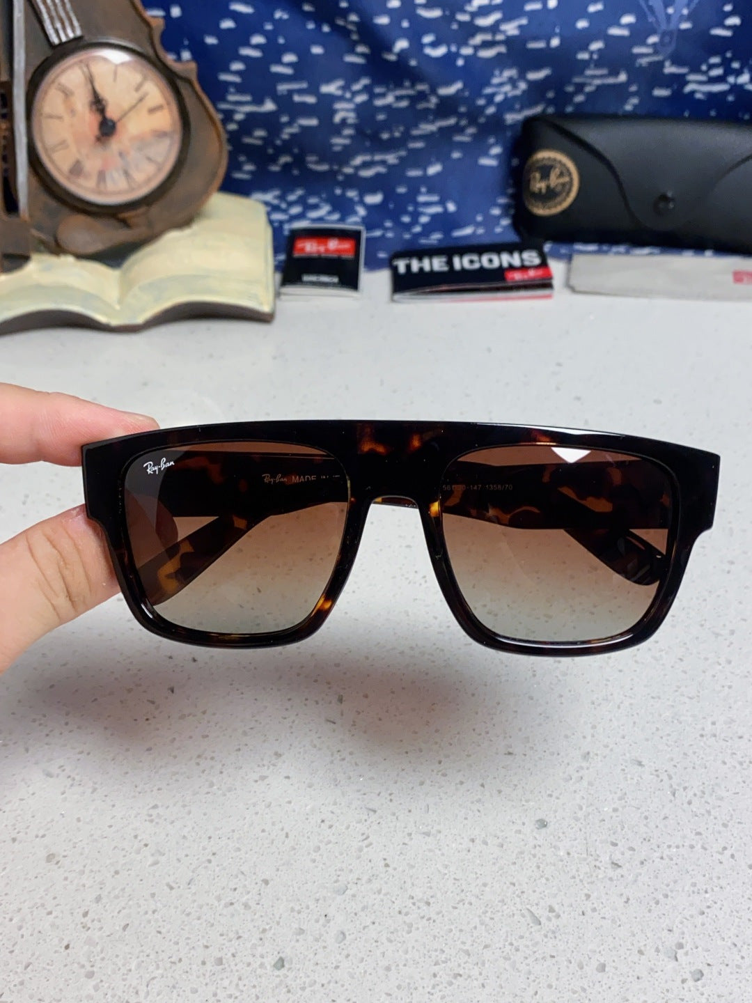 Ray-Ban RB0360 Square Red Lens Sunglasses for Men & Women - detail image 4