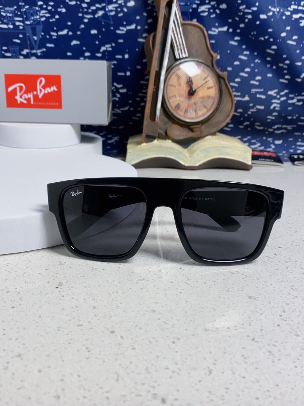 Ray-Ban RB0360 Square Black Lens Sunglasses for Men & Women - detail image 9