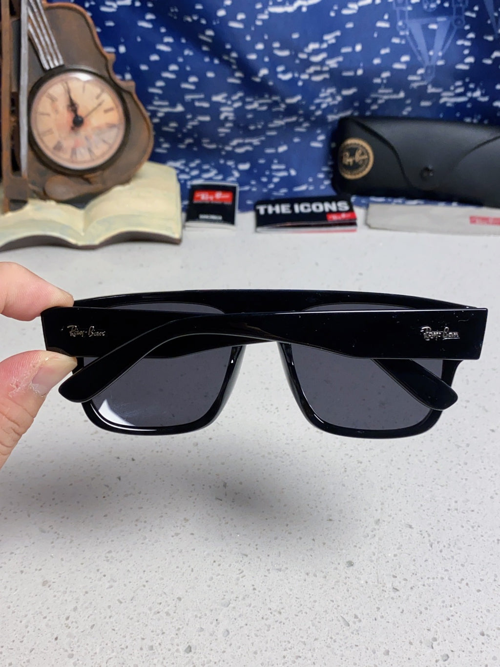 Ray-Ban RB0360 Square Black Lens Sunglasses for Men & Women - detail image 5