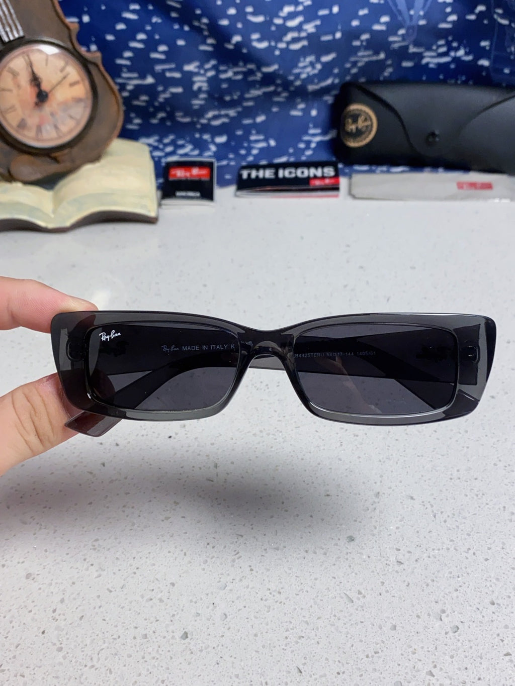 Ray-Ban RB4425 Square Black Lens Sunglasses for Men & Women - 383164 - detail image 3