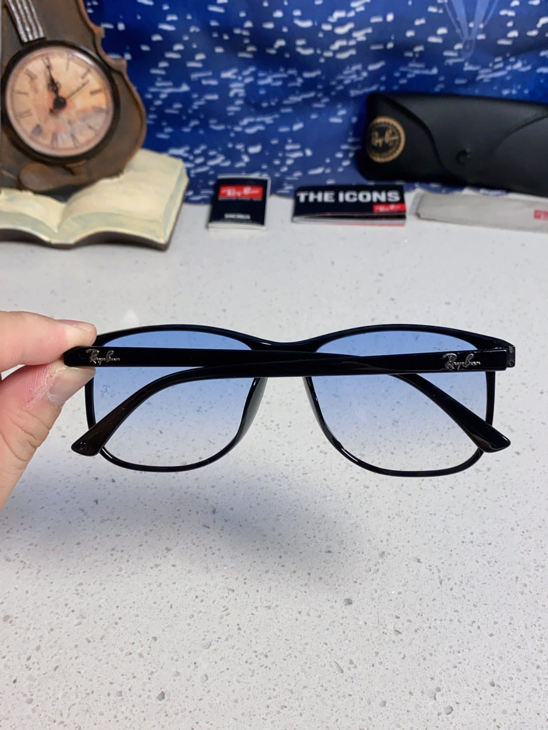 Ray-Ban RB1141 Oversized Blue Lens Sunglasses for Men & Women - 399488 - detail image 5