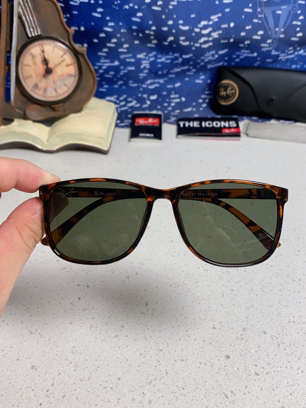 Ray-Ban RB1141 Oversized Black Lens Sunglasses for Men & Women - 158724 - detail image 4