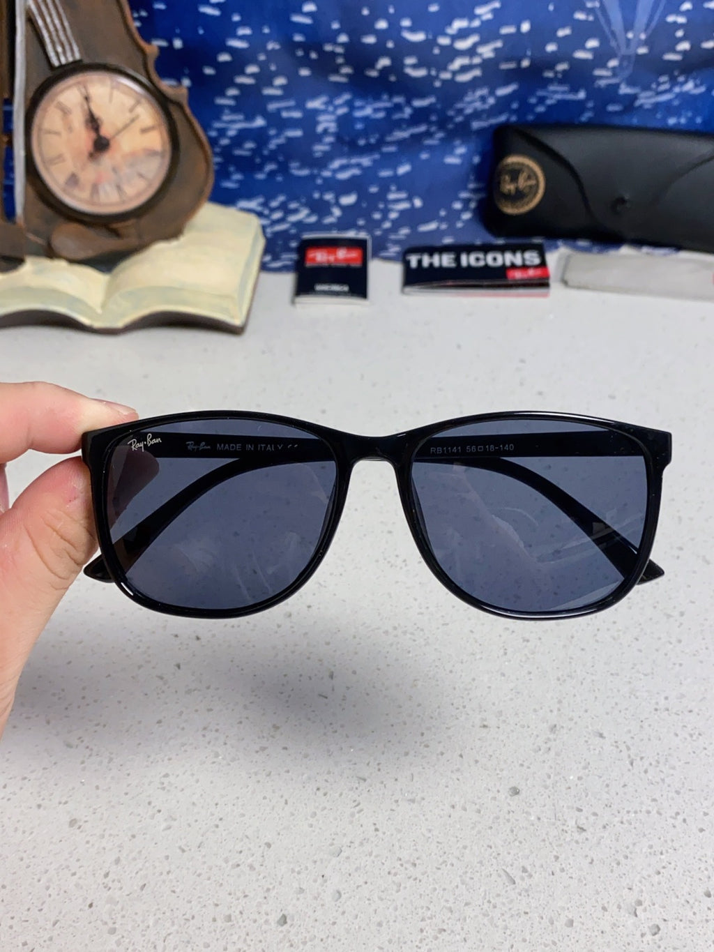 Ray-Ban RB1141 Oversized Blue Lens Sunglasses for Men & Women - 158727 - detail image 4
