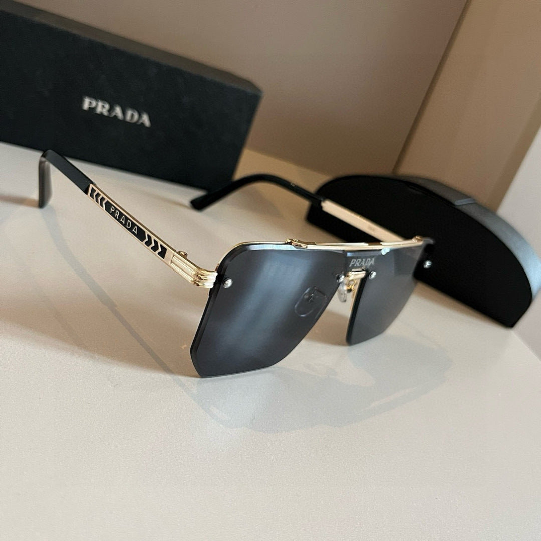 Prada Polarized Fashion Gold Lens Sunglasses for Men - 372123