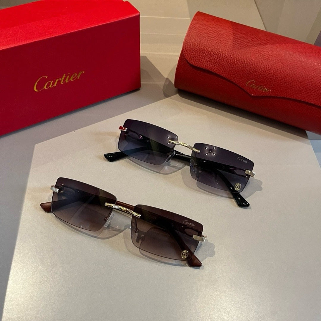 Cartier Lightweight Metal Rimless Silver Lens Sunglasses for Men & Wo - 432296 - detail image 10