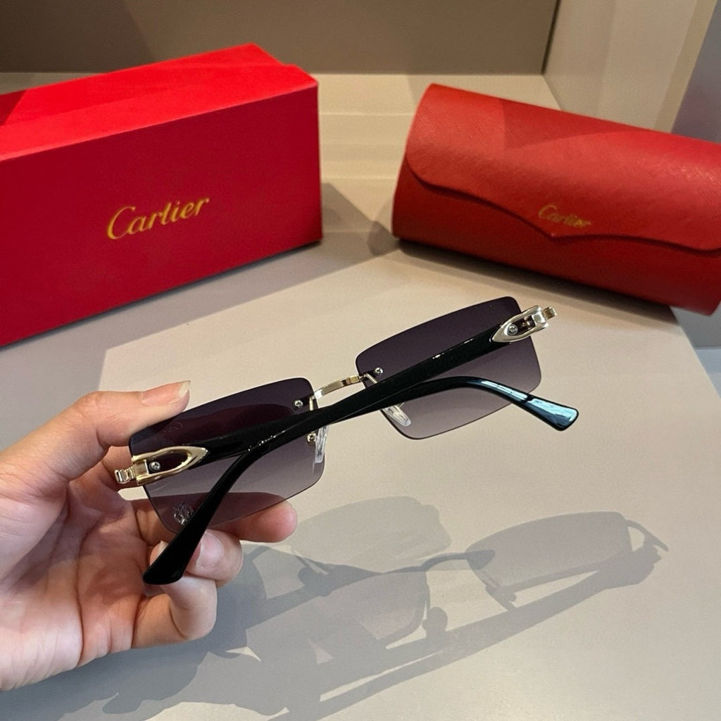 Cartier Lightweight Metal Rimless Silver Lens Sunglasses for Men & Wo - 432296 - detail image 7