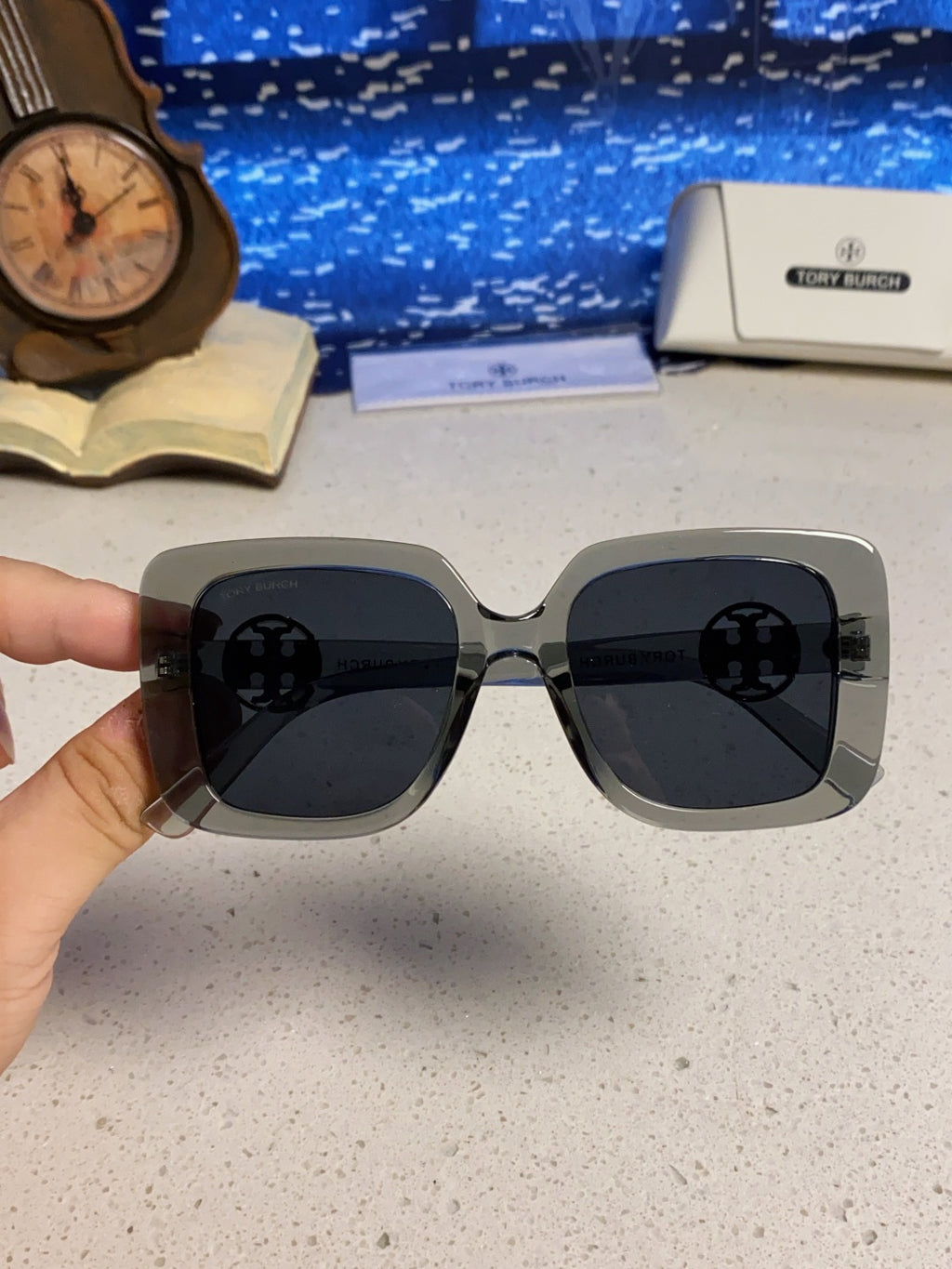 Burberry Square Black Lens Sunglasses for Women - 432506 - detail image 4