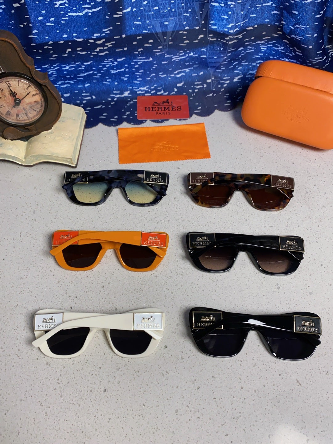 Hermès Cat-Eye Silver Lens Sunglasses for Men & Women - detail image 11