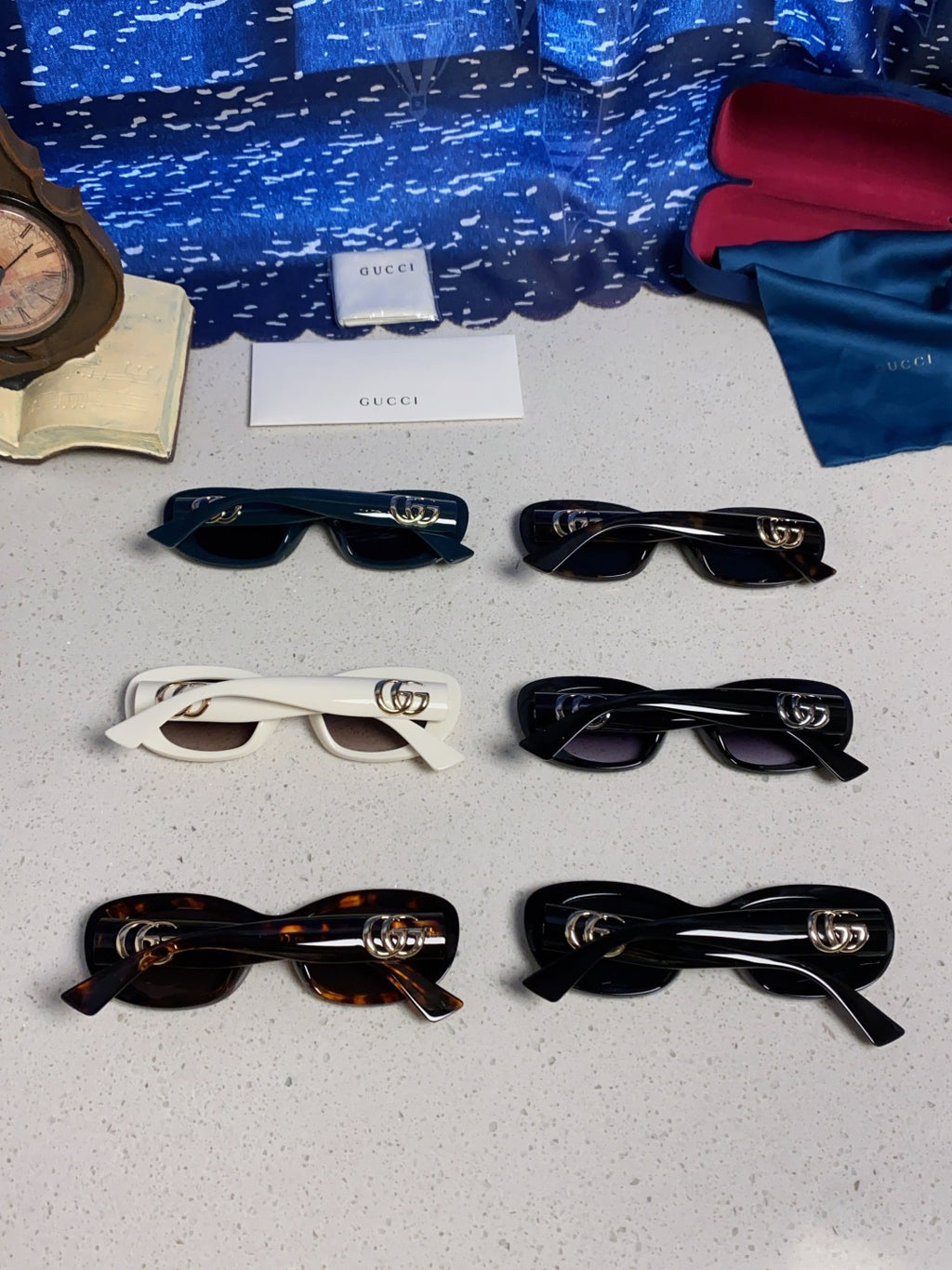 Gucci Oval Black Lens Sunglasses for Men & Women - 486318 - detail image 11