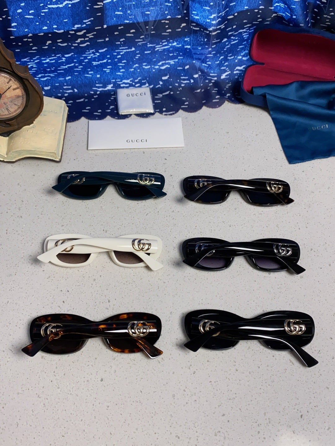 Gucci Oval Black Lens Sunglasses for Men & Women - 486318 - detail image 11