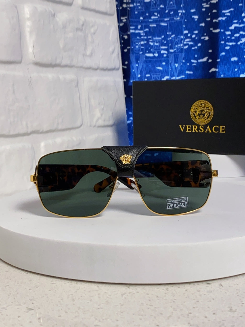 Versace Metal Square Silver Lens Sunglasses for Men & Women - detail image 2