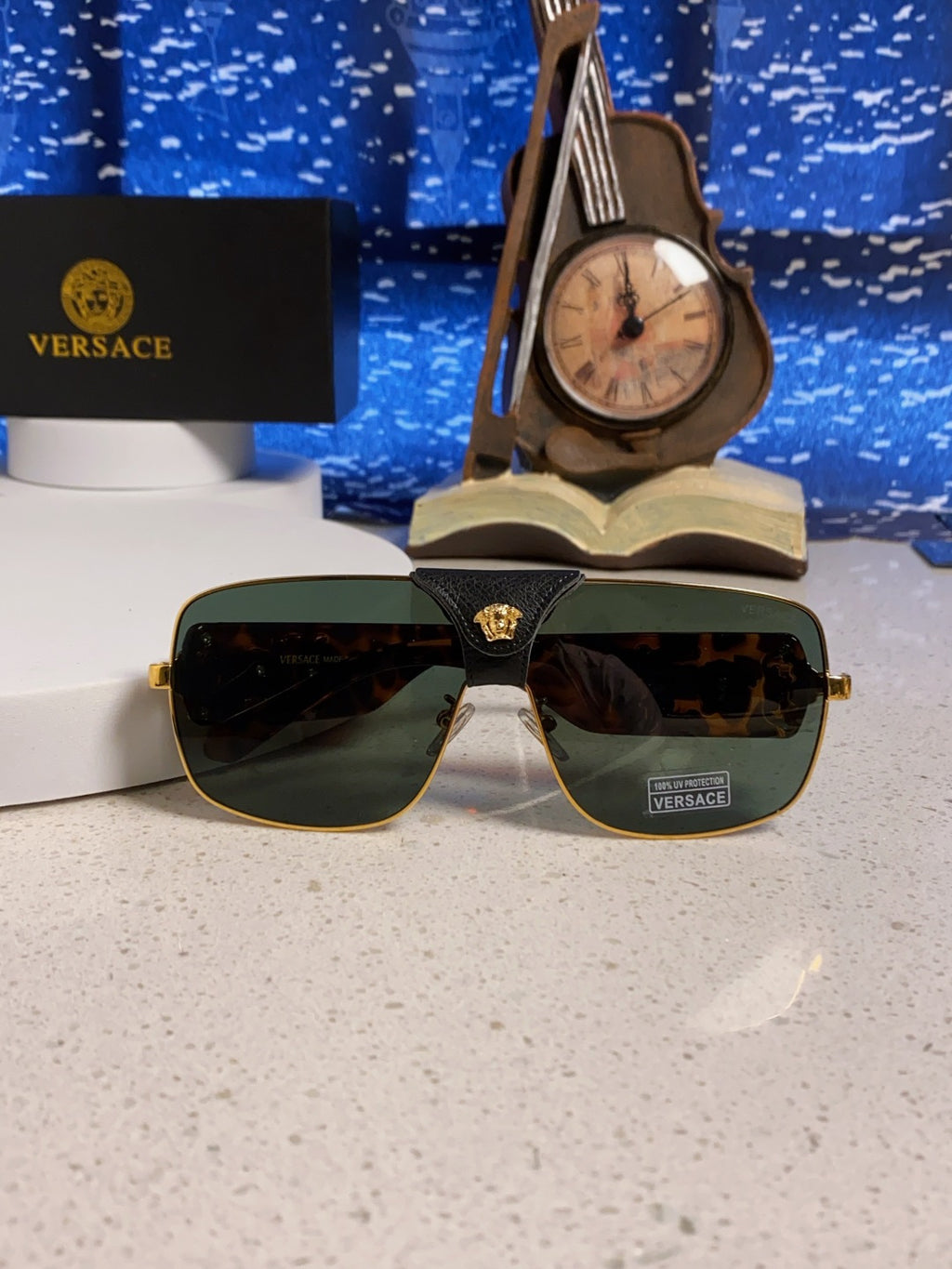 Versace Metal Square Silver Lens Sunglasses for Men & Women - detail image 9