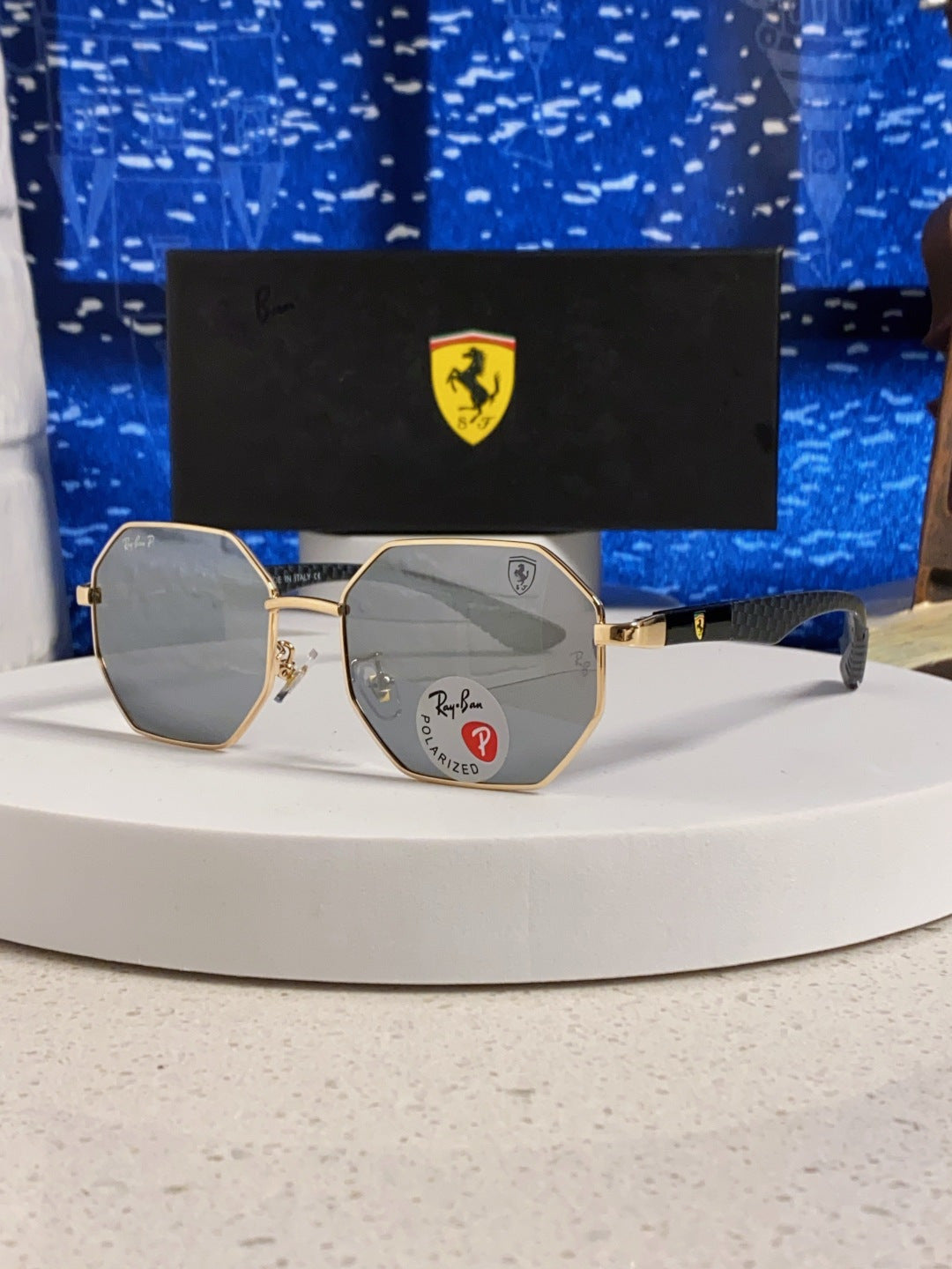 Ray-Ban RB3140 Polarized Square Silver Lens Sunglasses for Men & Wome - 488200