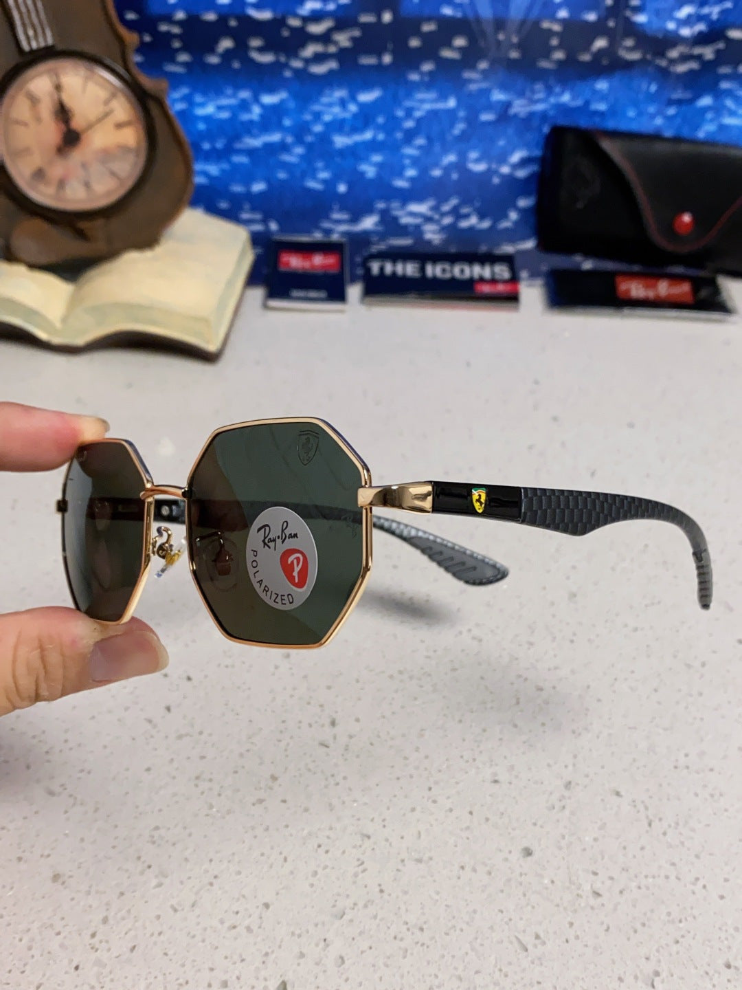 Ray-Ban RB3140 Polarized Square Silver Lens Sunglasses for Men & Wome - 358999 - detail image 6