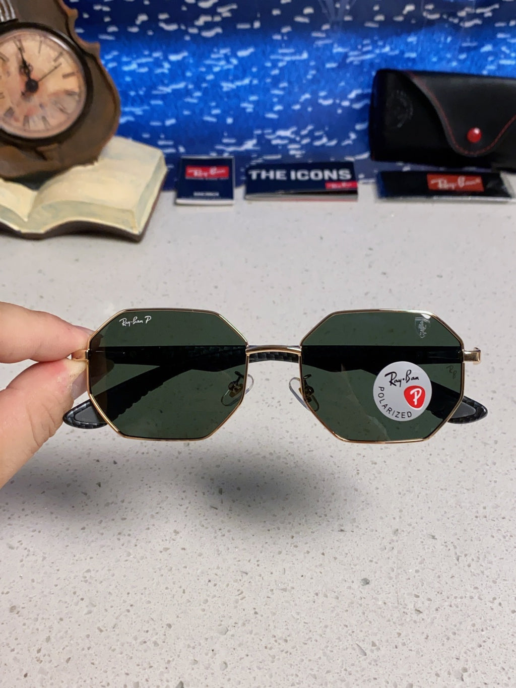 Ray-Ban RB3140 Polarized Square Silver Lens Sunglasses for Men & Wome - 488201 - detail image 4