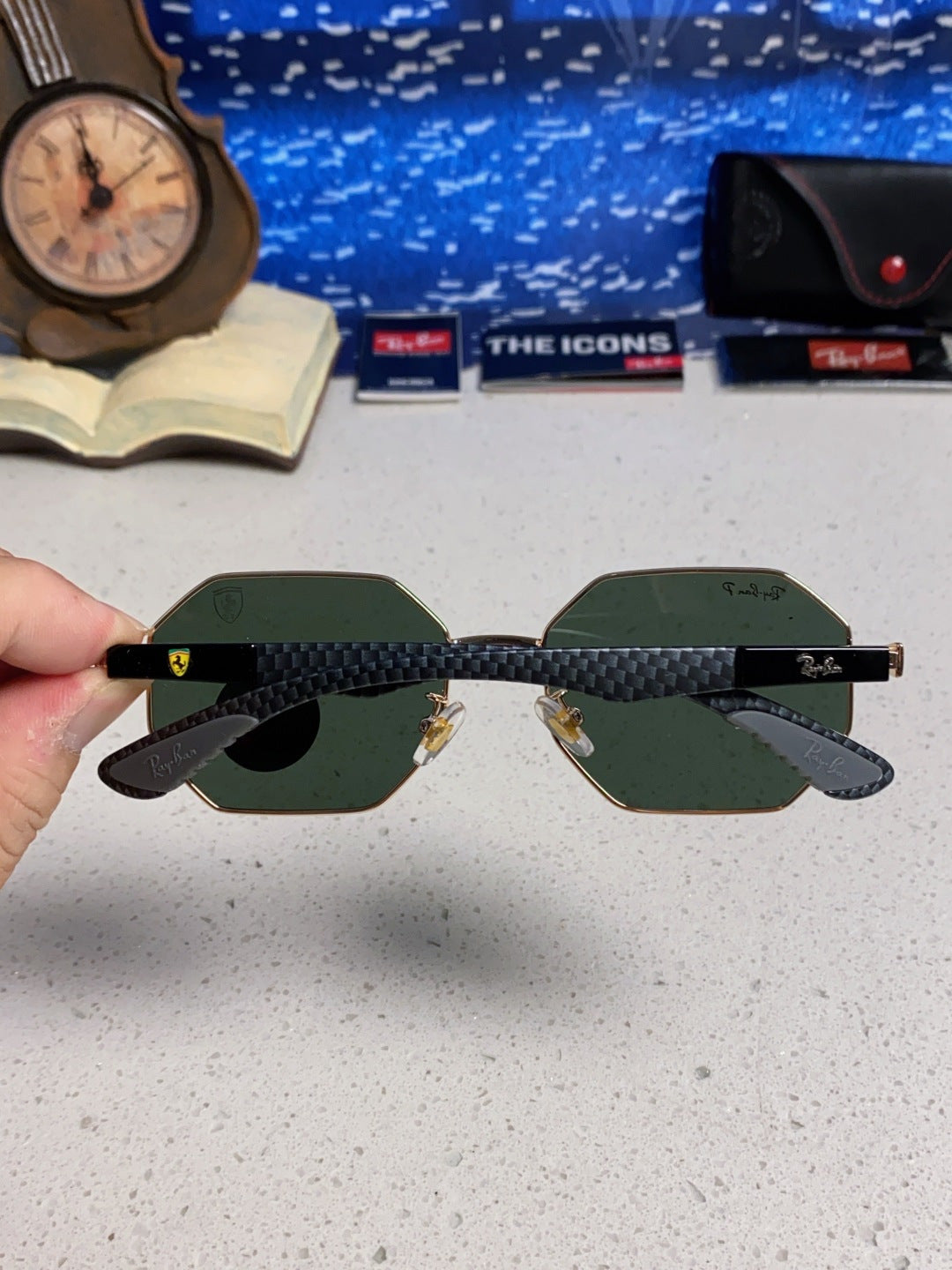 Ray-Ban RB3140 Polarized Square Silver Lens Sunglasses for Men & Wome - 488201 - detail image 5