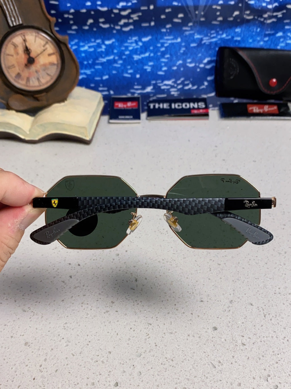 Ray-Ban RB3140 Polarized Square Silver Lens Sunglasses for Men & Wome - 358999 - detail image 5