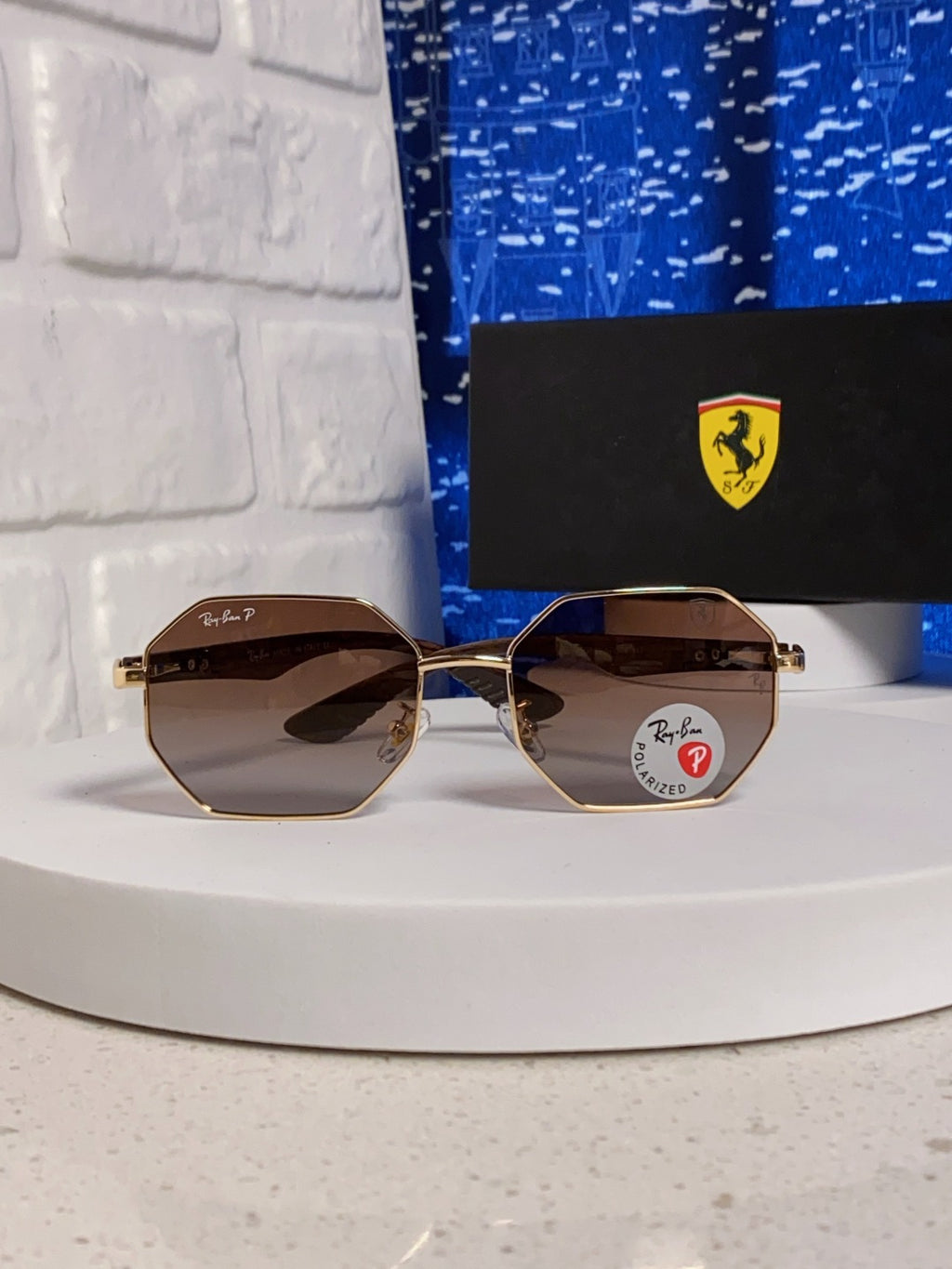 Ray-Ban RB3140 Polarized Square Red Lens Sunglasses for Men & Women - detail image 2