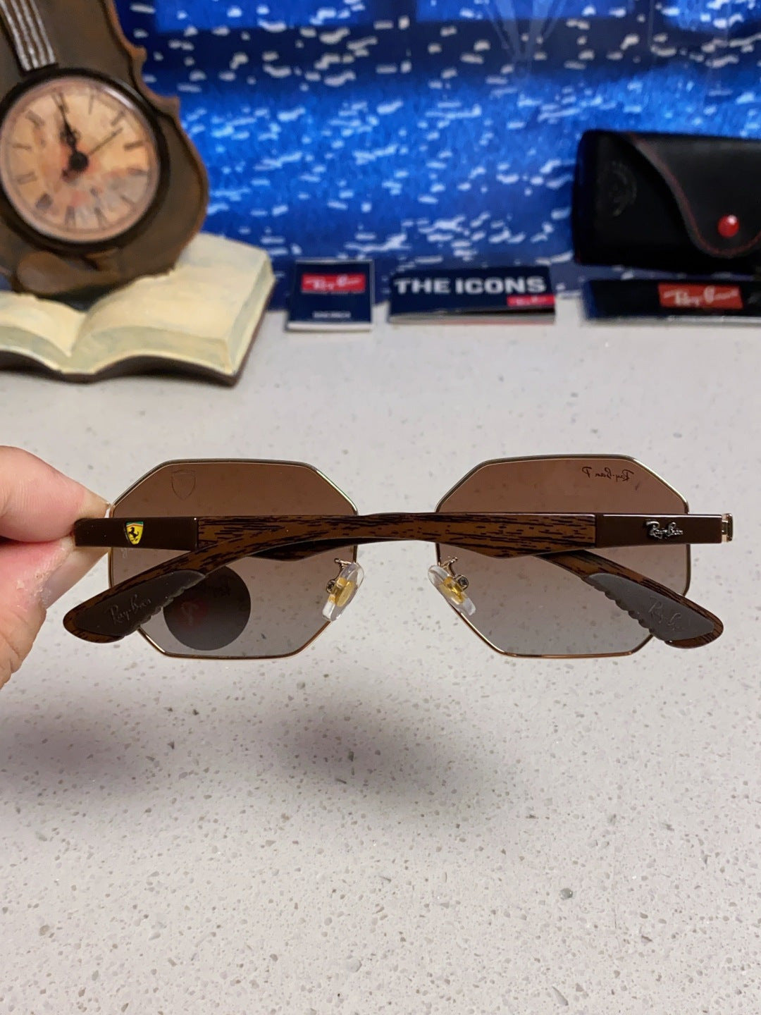 Ray-Ban RB3140 Polarized Square Red Lens Sunglasses for Men & Women - detail image 5