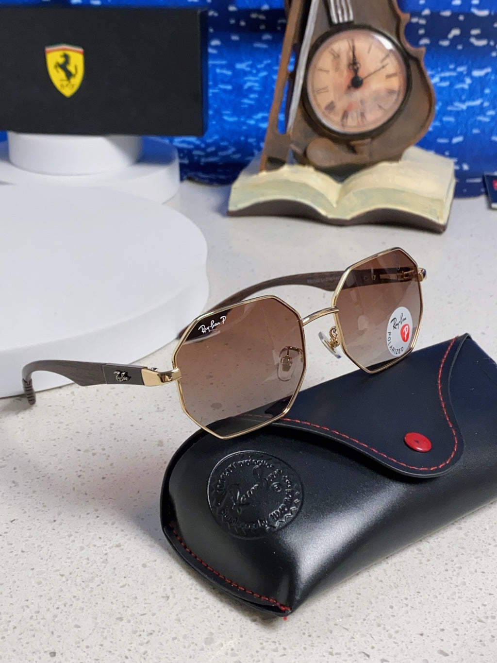 Ray-Ban RB3140 Polarized Square Red Lens Sunglasses for Men & Women - detail image 10