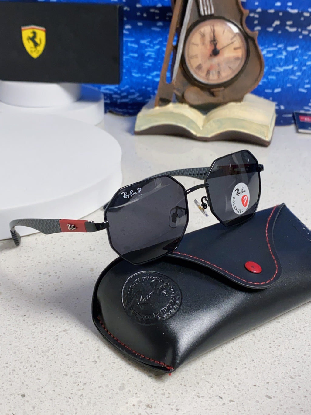 Ray-Ban RB3140 Polarized Square Silver Lens Sunglasses for Men & Women - detail image 10
