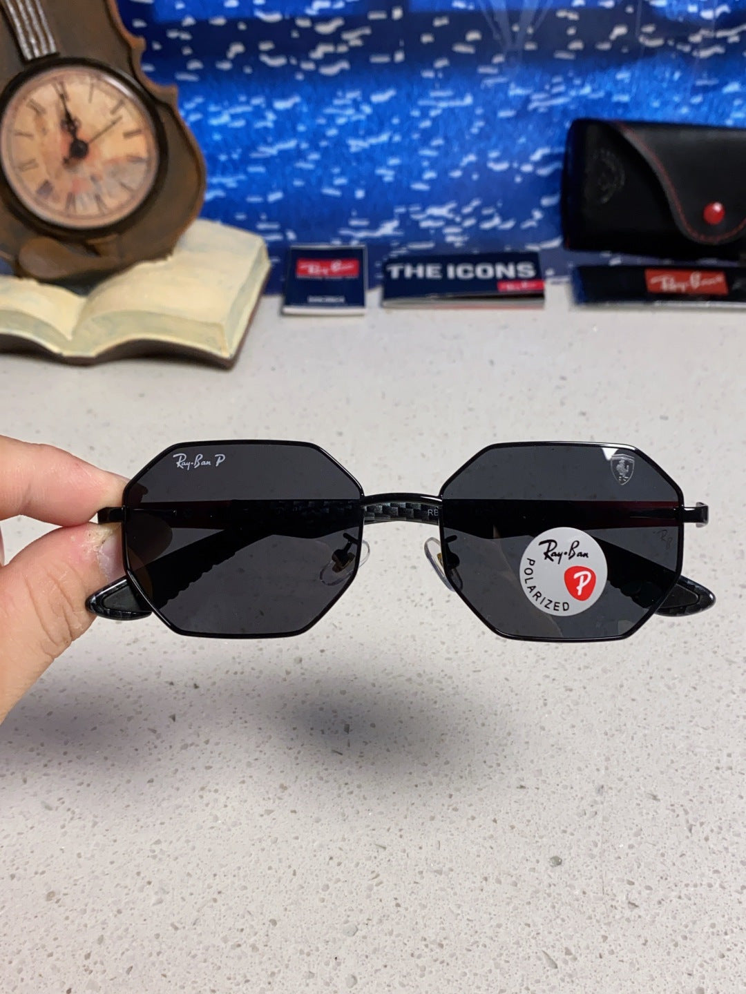 Ray-Ban RB3140 Polarized Square Silver Lens Sunglasses for Men & Wome - 359001 - detail image 4