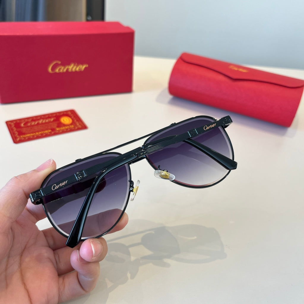 Cartier Lightweight Metal Rimless Silver Lens Sunglasses for Men & Wo - 867183 - detail image 7