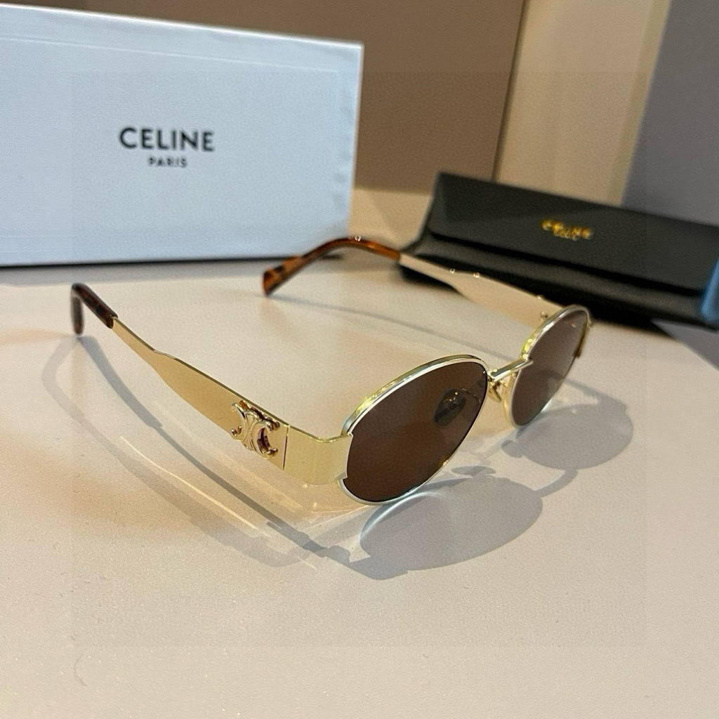Celine Cat-Eye Gold Lens Sunglasses for Men & Women - 465500