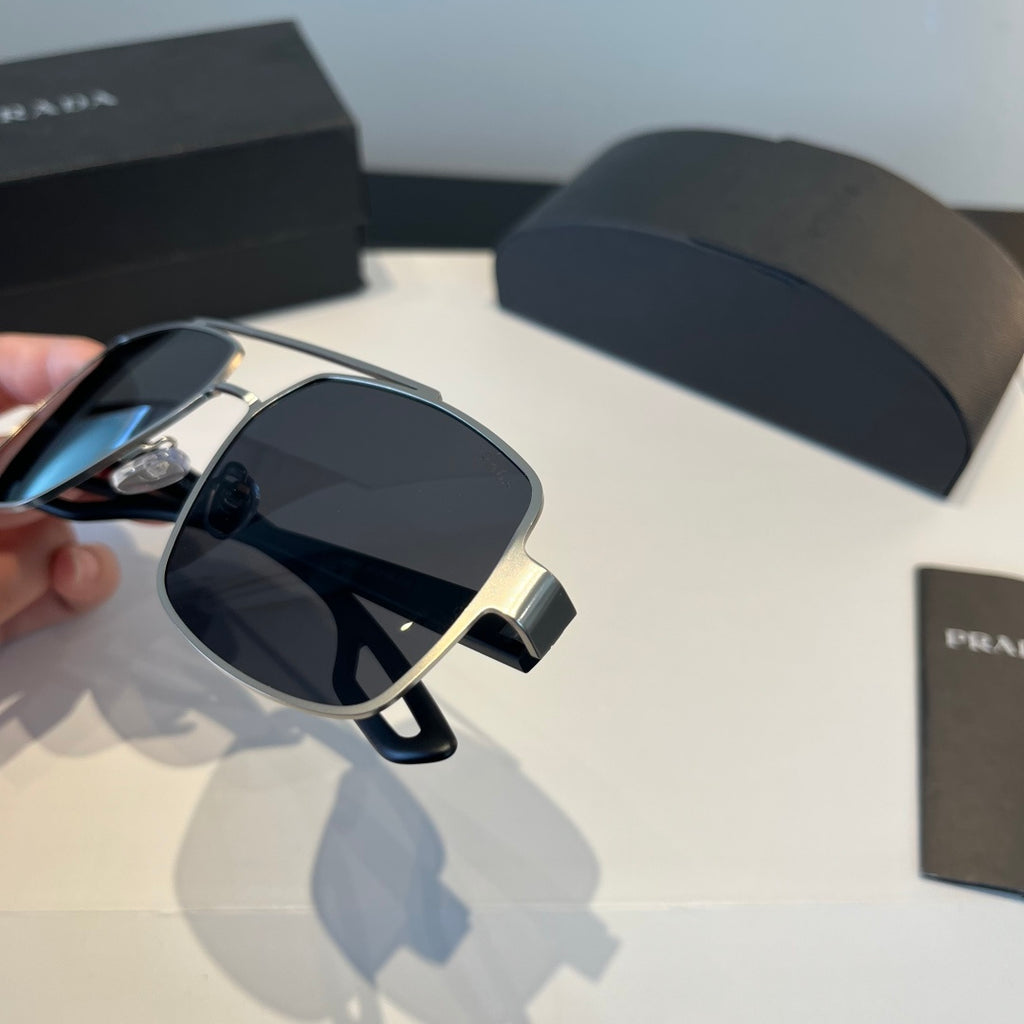 Prada Polarized Fashion Silver Lens Sunglasses for Men - 358384 - detail image 9