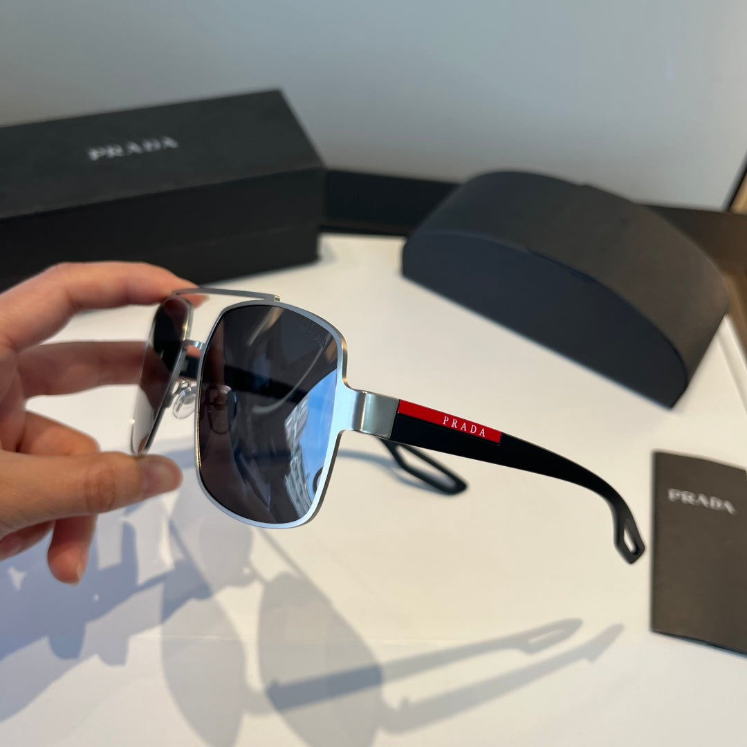 Prada Polarized Fashion Silver Lens Sunglasses for Men - 158441 - detail image 4