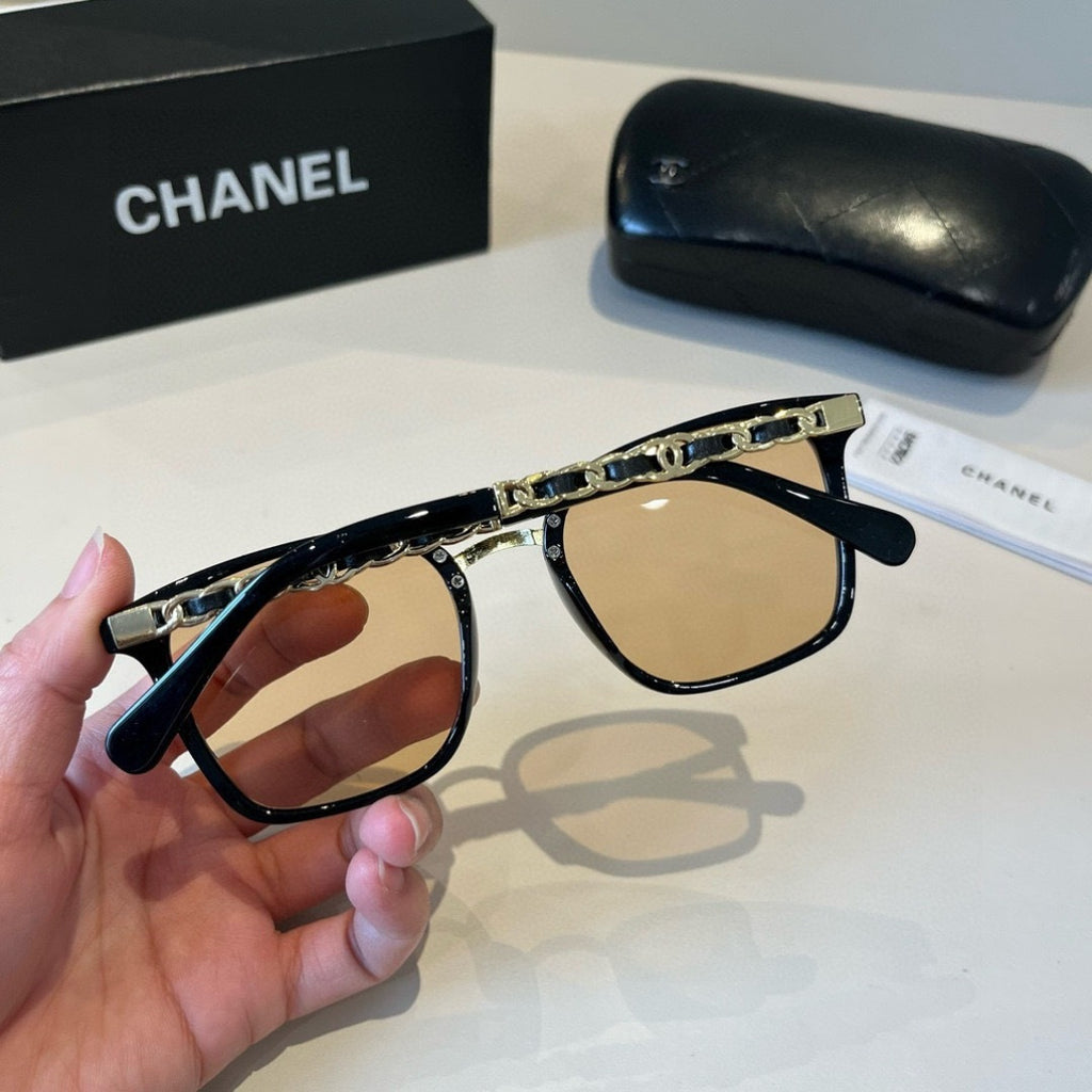 Chanel Oversized Gold Lens Sunglasses for Men & Women - 997776 - detail image 9