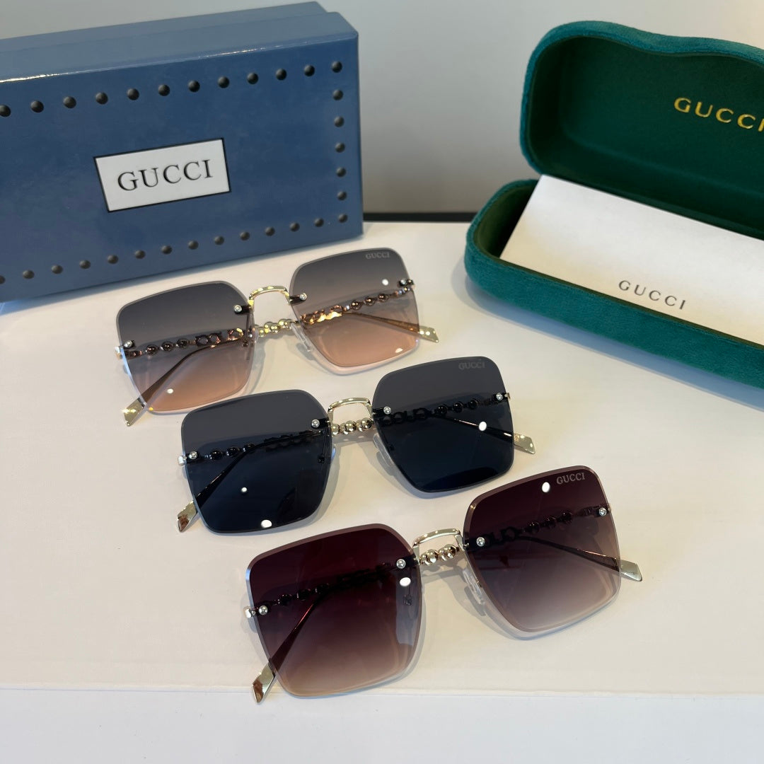 Gucci Oversized Silver Lens Sunglasses for Women - 398294 - detail image 10