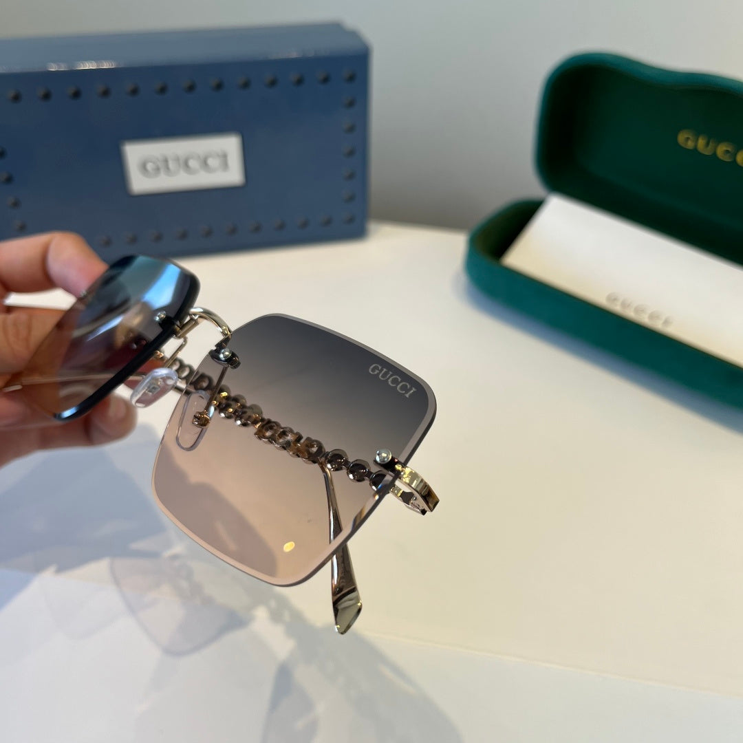 Gucci Oversized Silver Lens Sunglasses for Women - 398293 - detail image 7