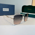 Gucci Oversized Silver Lens Sunglasses for Women - 398293