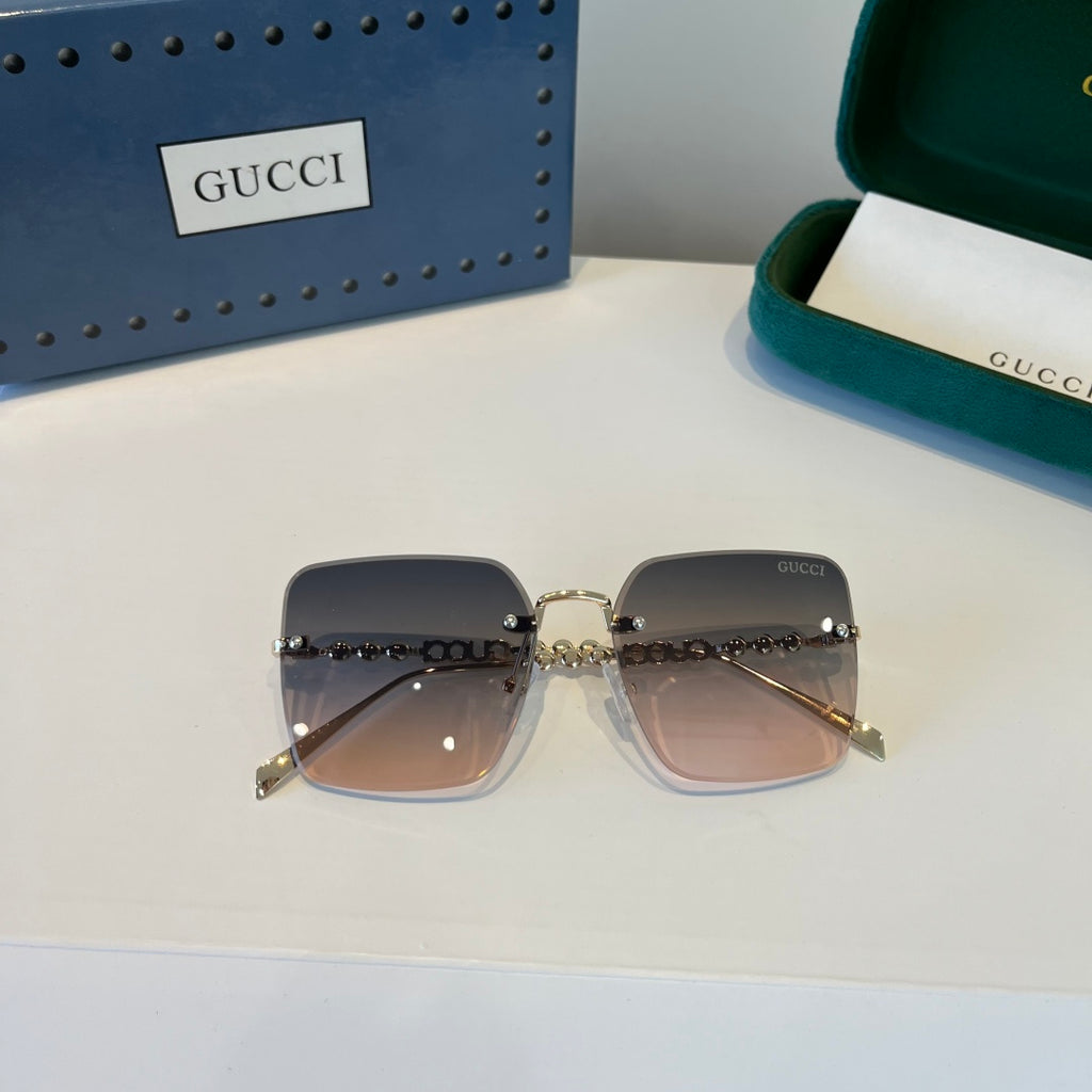 Gucci Oversized Silver Lens Sunglasses for Women - 398293 - detail image 9