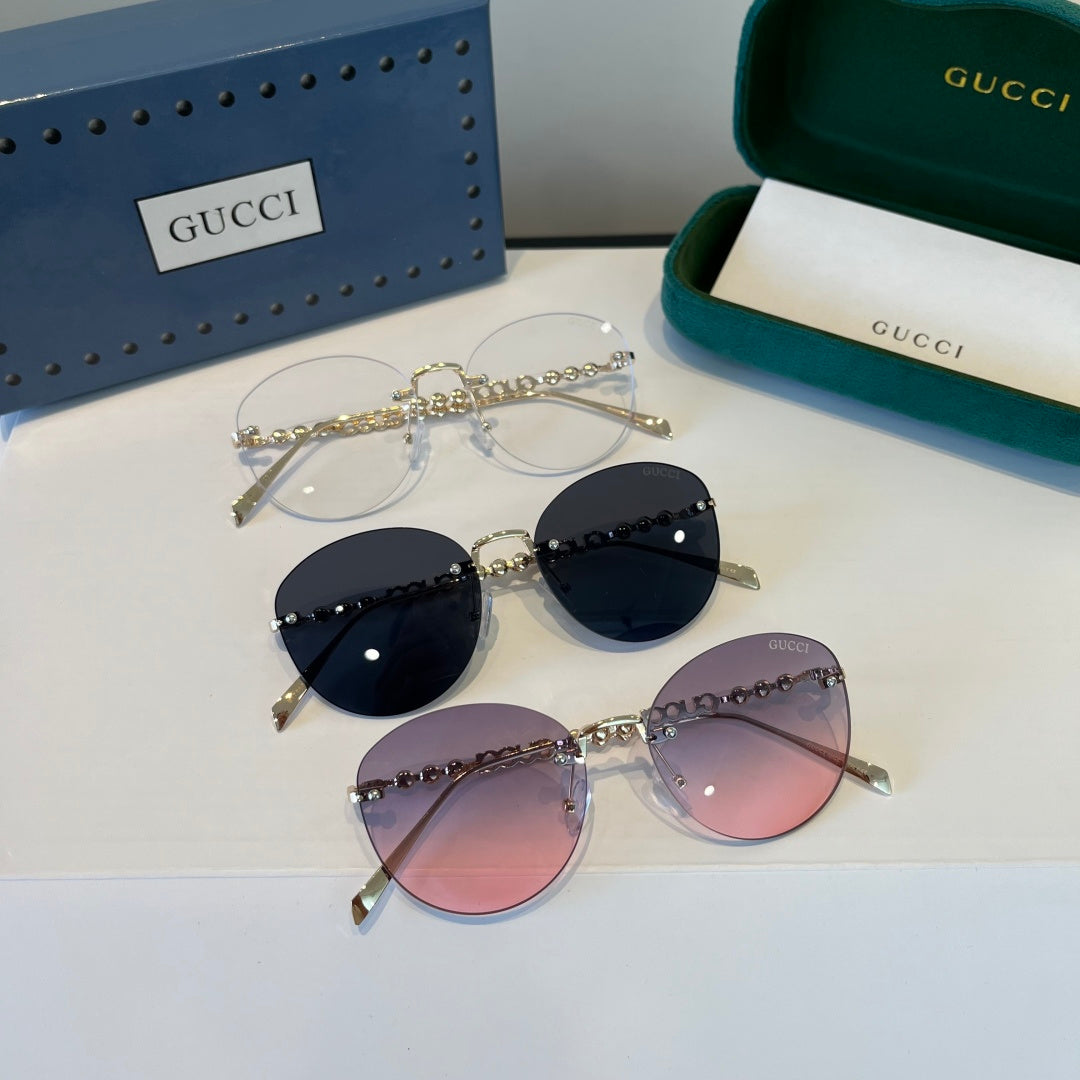 Gucci Oversized Silver Lens Sunglasses for Women - 398296 - detail image 11