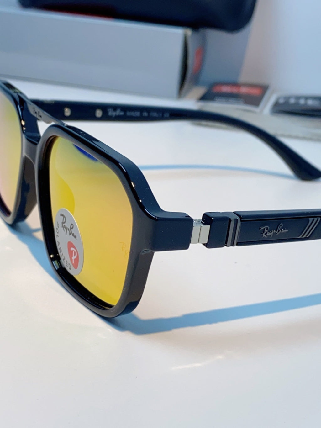 Ray-Ban RB8970 Polarized Square Orange Lens Sunglasses for Men & Women - detail image 7