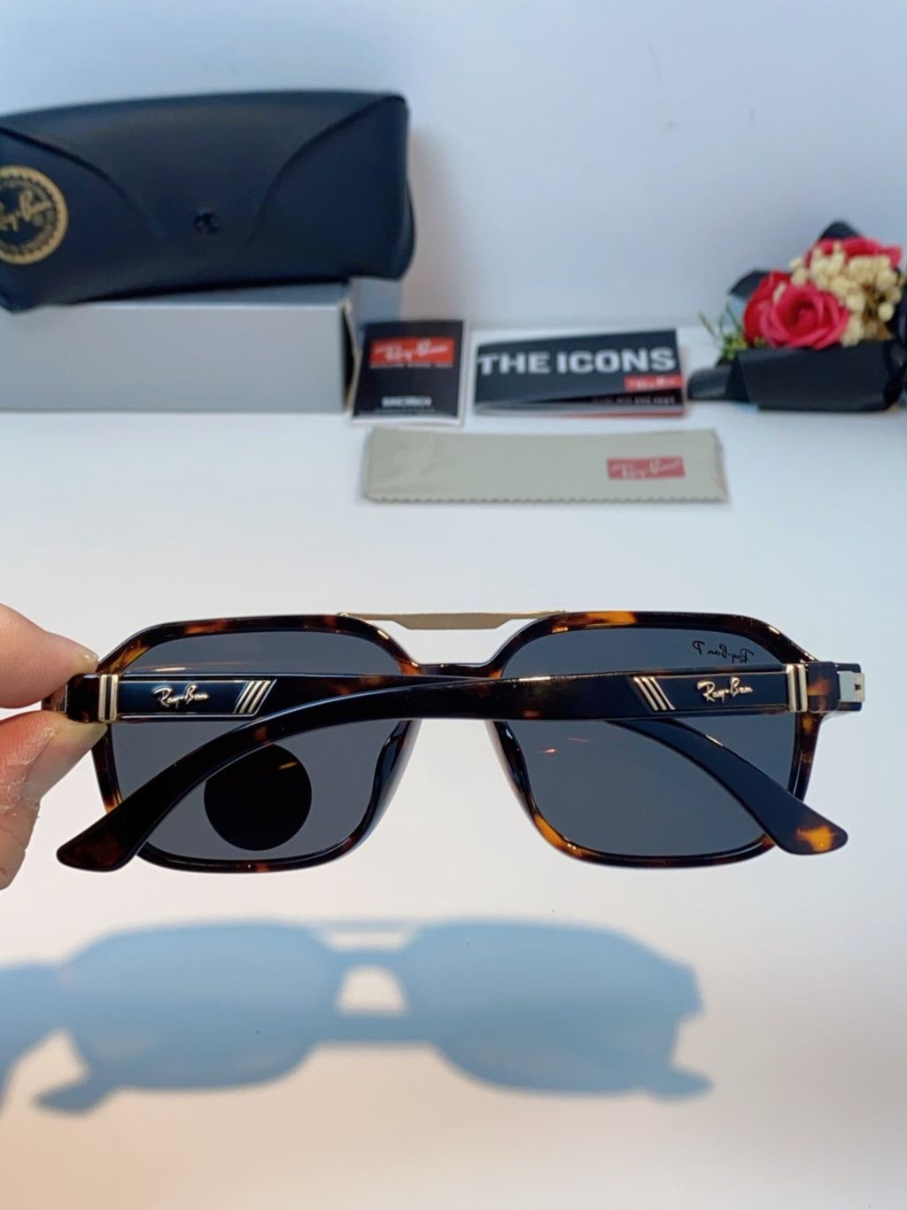 Ray-Ban RB8970 Polarized Square Black Lens Sunglasses for Men & Women - 433137 - detail image 5