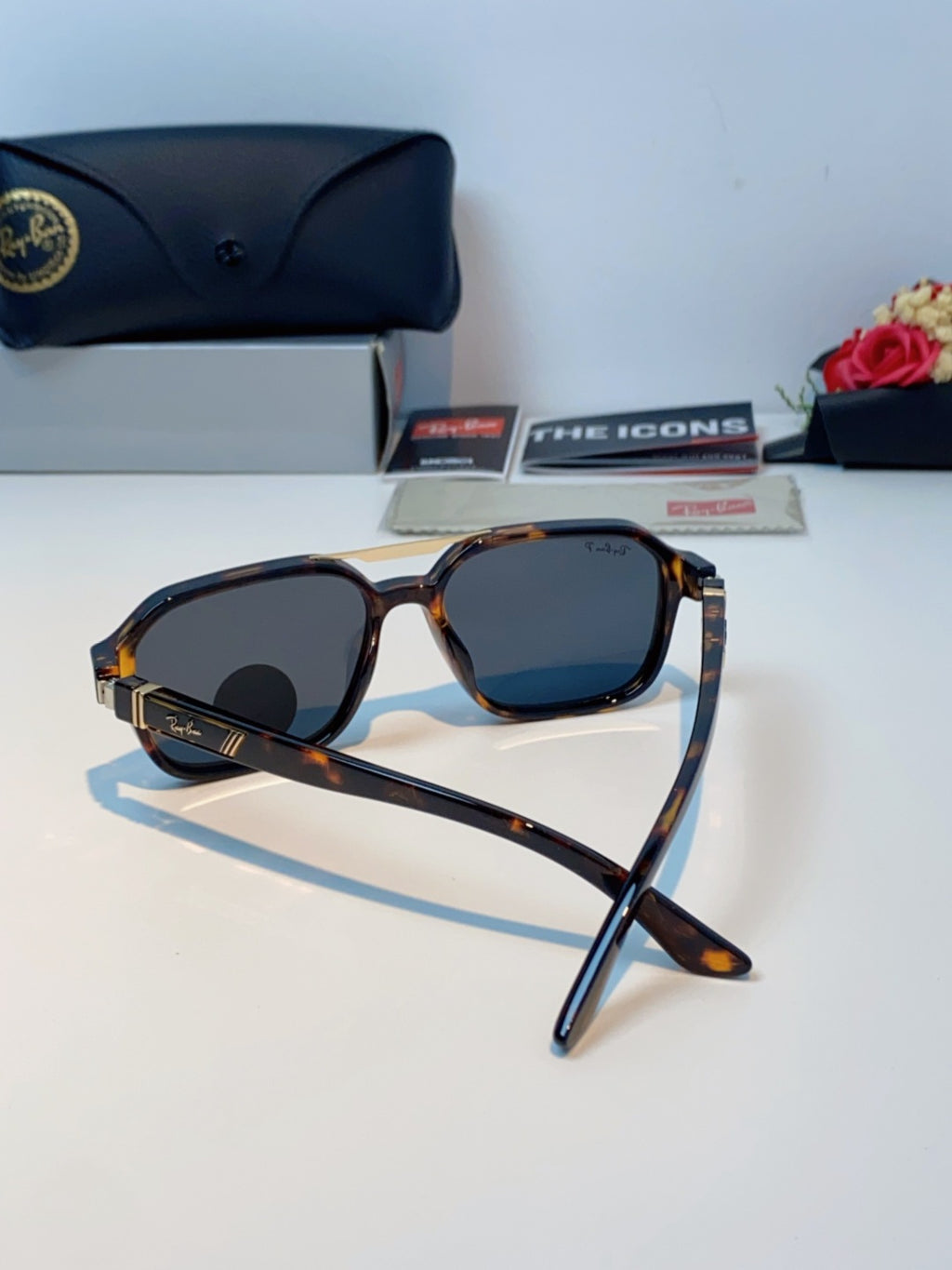 Ray-Ban RB8970 Polarized Square Black Lens Sunglasses for Men & Women - 433137 - detail image 3