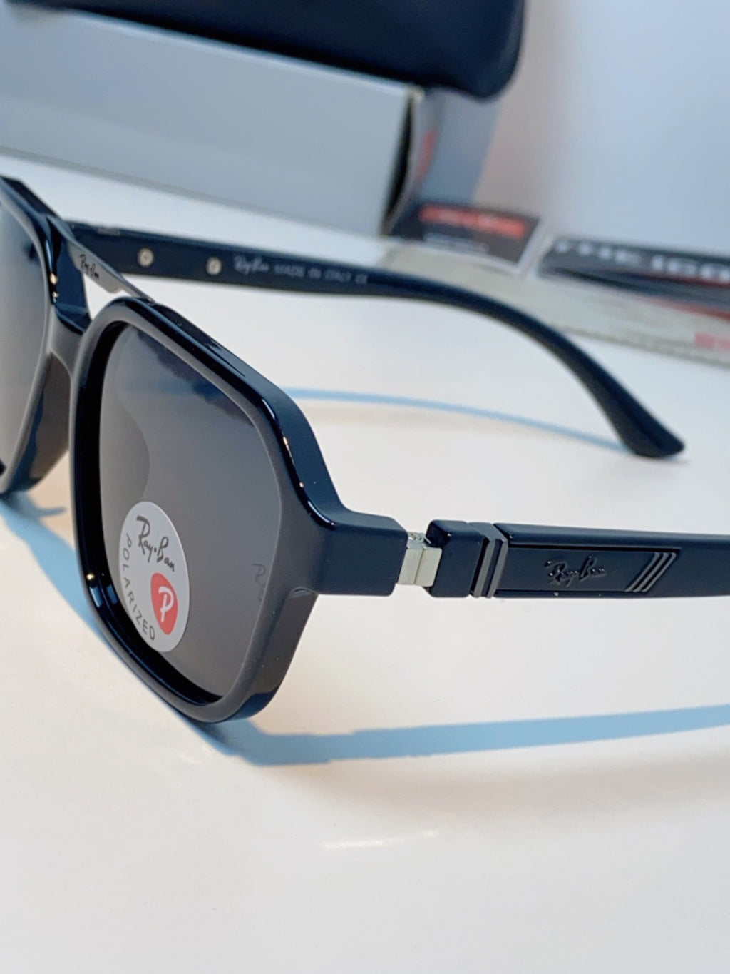 Ray-Ban RB8970 Polarized Square Black Lens Sunglasses for Men & Women - detail image 7